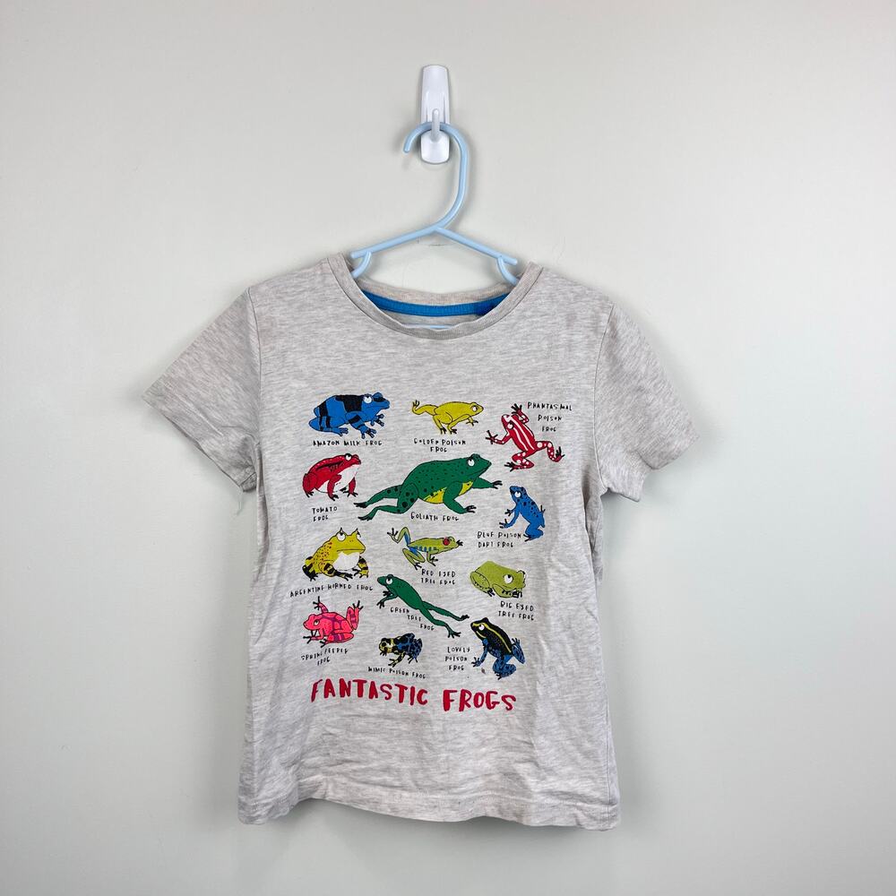 Mini Boden Fantastic Frogs Educational Graphic Tee Shirt 6-7